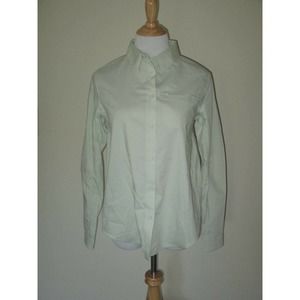 Lululemon Full Day Ahead Shirt Light Green Cotton Blend Button Front Size 6